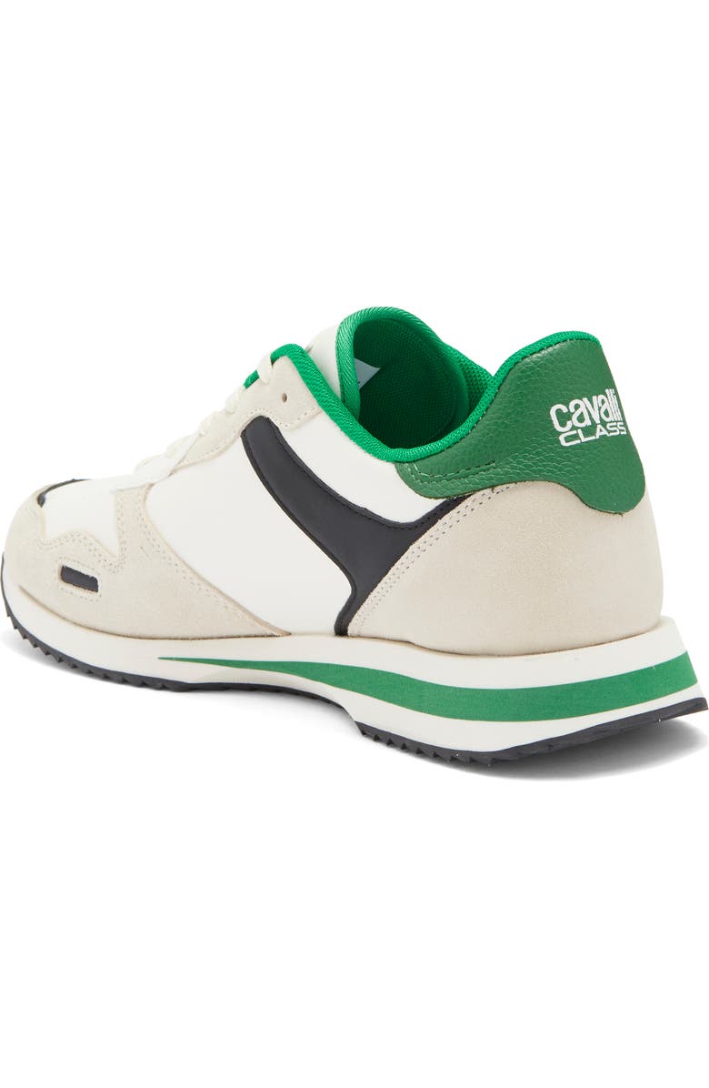 Roberto Cavalli Low Top Runner Sneaker, Alternate, color, Farro/ Off White/ Green/ Black