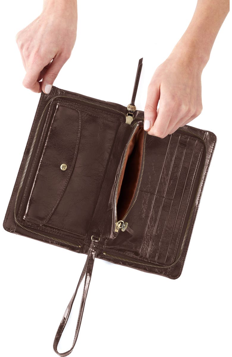 HOBO Evolve Leather Clutch, Alternate, color, Hearthstone