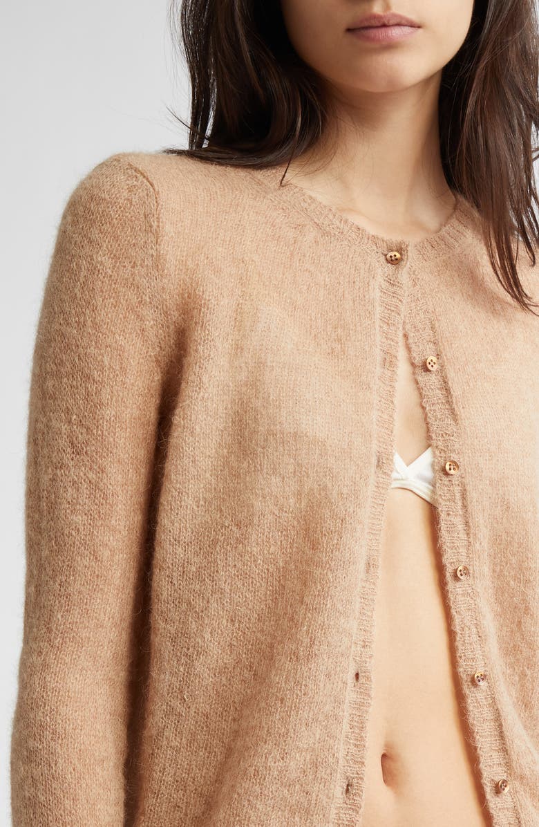 Paloma Wool Alone Avec Plaisir Mohair & Alpaca Blend Cardigan, Alternate, color, Light Brown