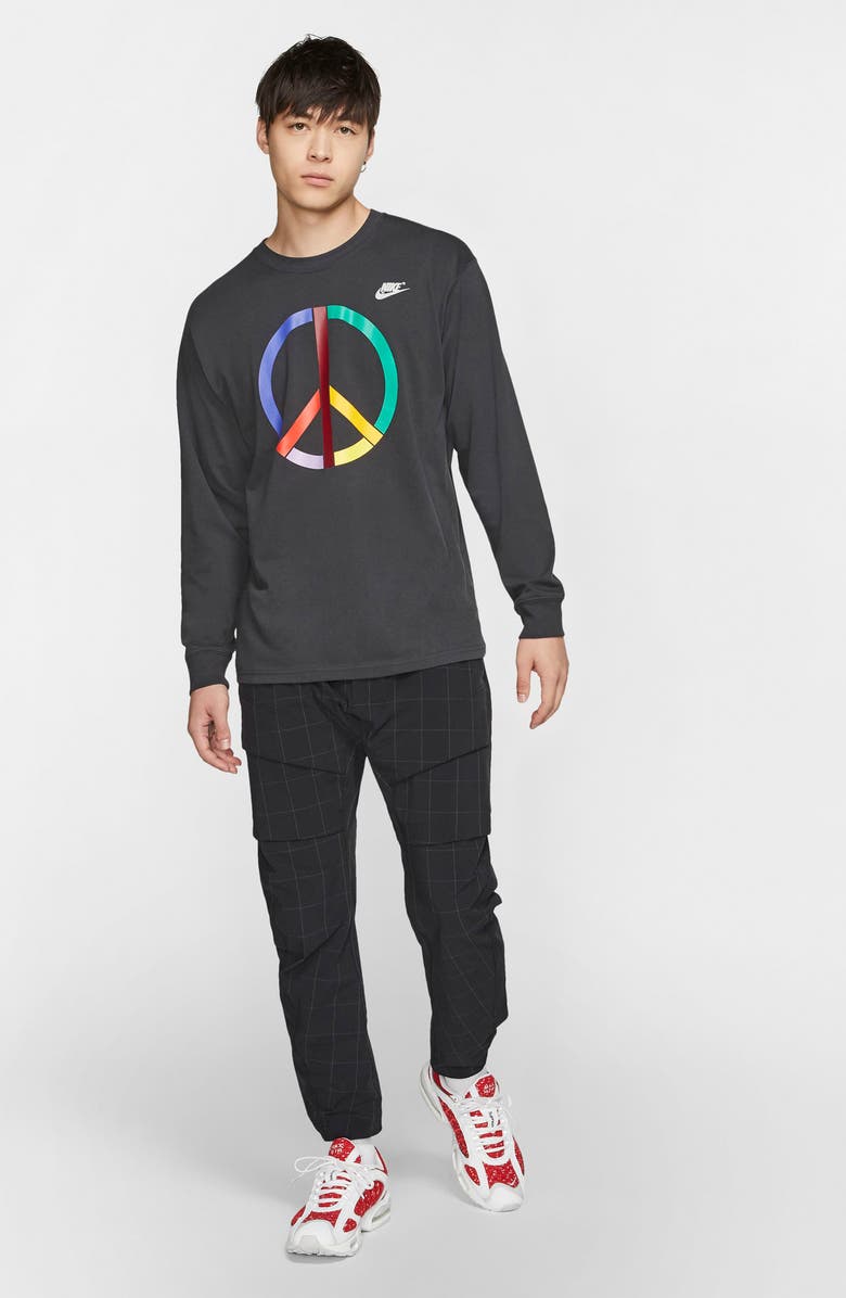 Nike x Olivia Kim Peace Sign Long Sleeve Tee, Alternate, color, 