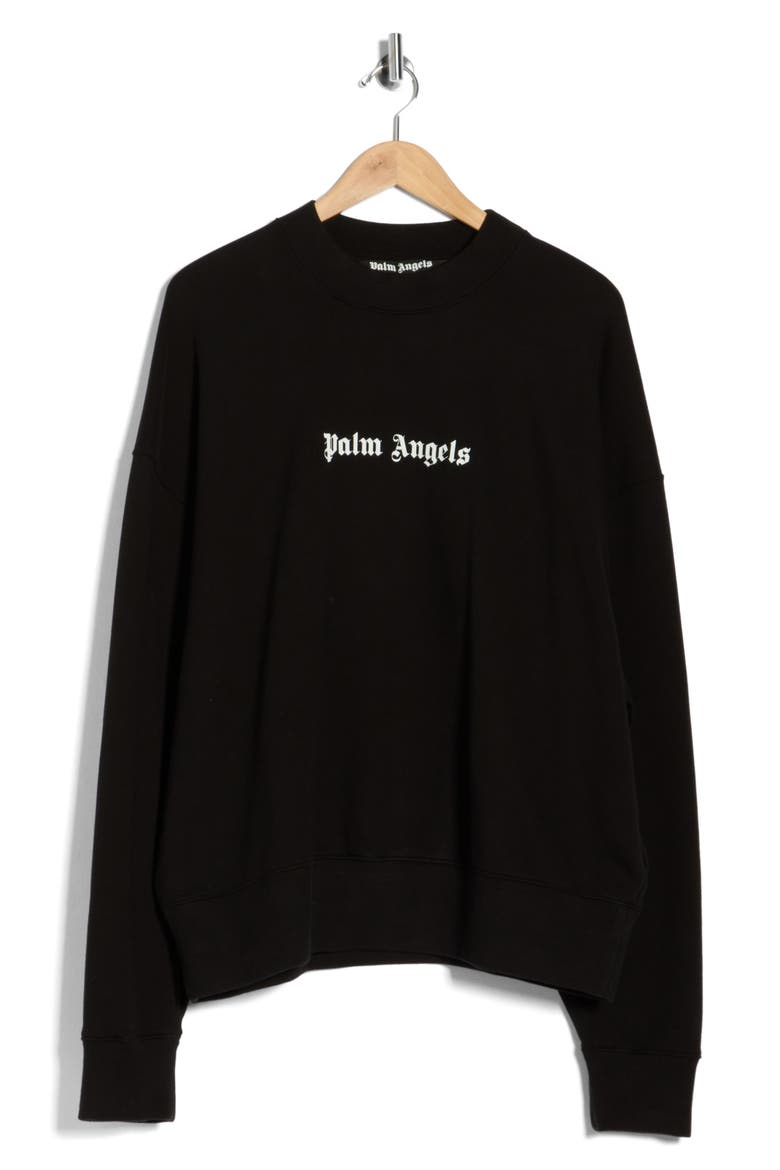 Logo Crewneck Sweater, Alternate, color, BLACK/WHITE