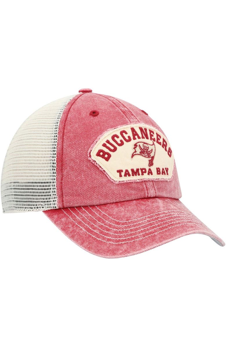 '47 Men's '47 Red/White Tampa Bay Buccaneers Denali Trucker Clean Up Snapback Hat, Alternate, color,
