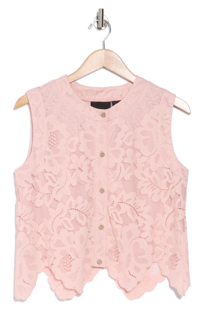 Forgotten Grace Floral Lace Button-Up Top, Alternate, color, Blush
