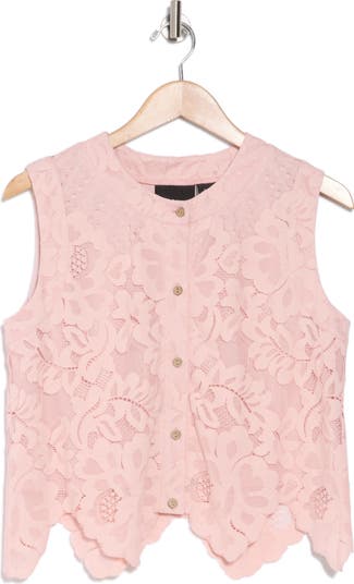 Floral Lace Button-Up Top