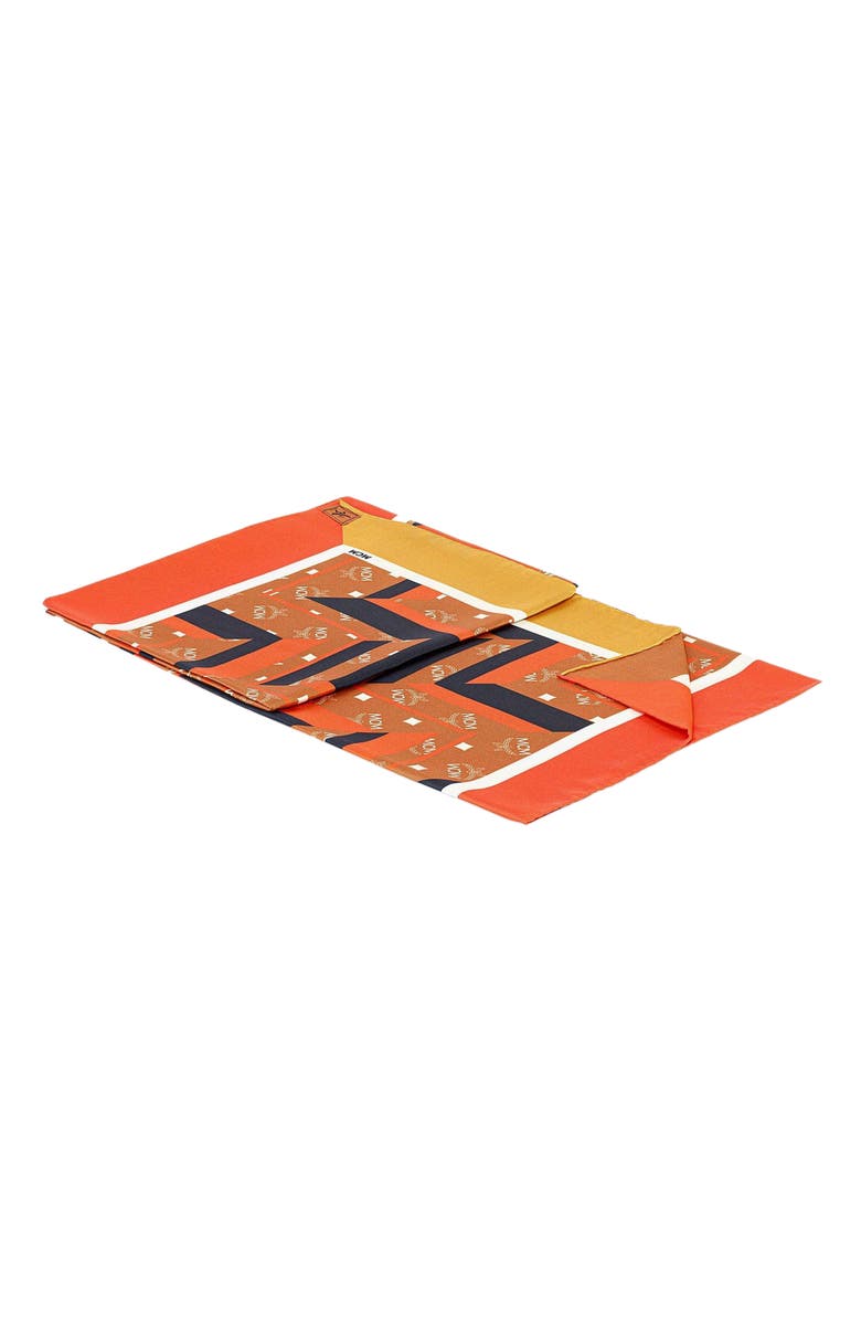 MCM Mega Herringbone Print Scarf in Organic Silk, Alternate, color, 