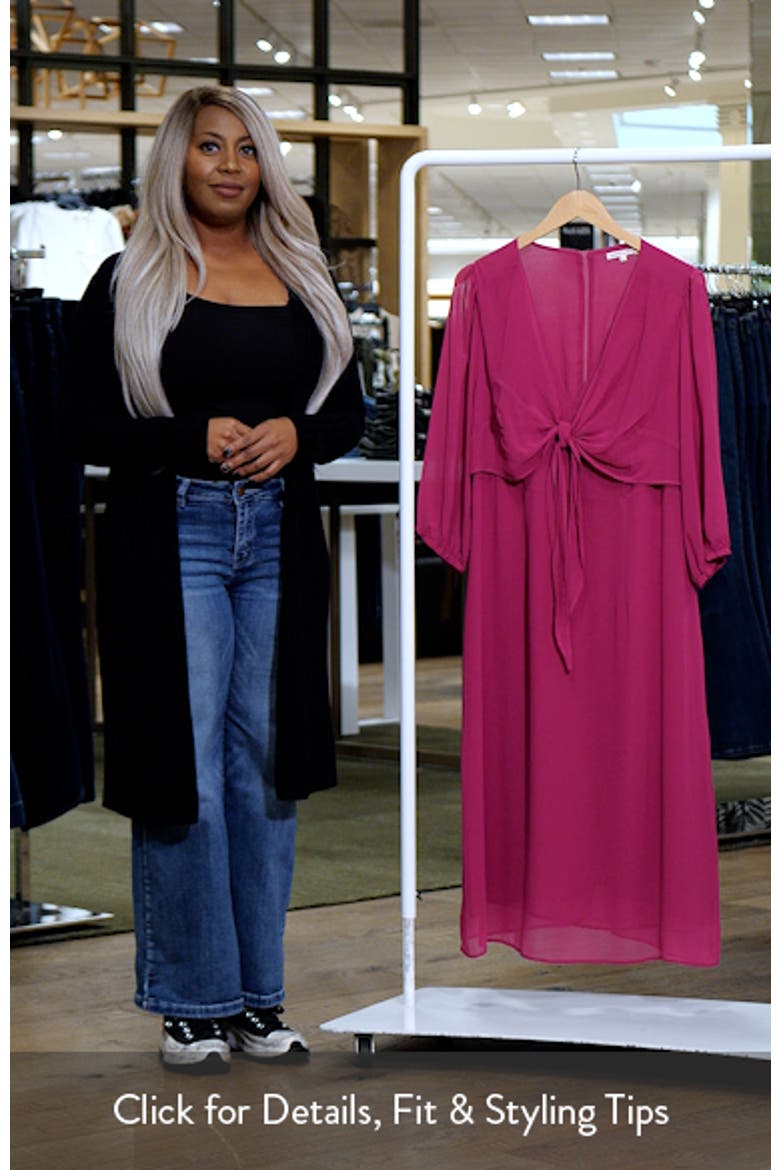 Kenna Tie Front Chiffon Midi Dress video