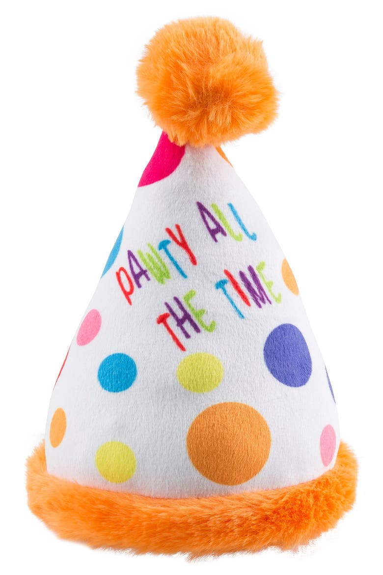 Happy Birthday Pawty Hat Dog Toy, Main, color, MULTI