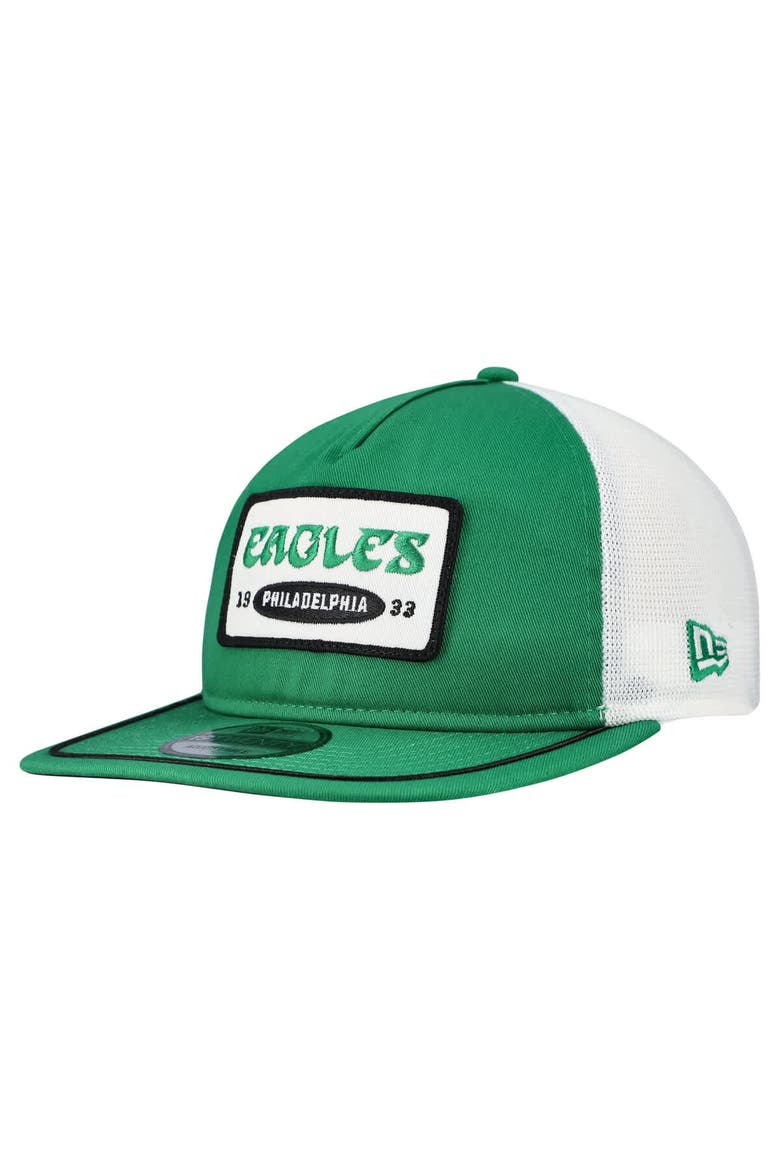 Men's New Era Kelly Green/White Philadelphia Eagles Patch 19TWENTY Adjustable Hat, Main, color, Kelly Green