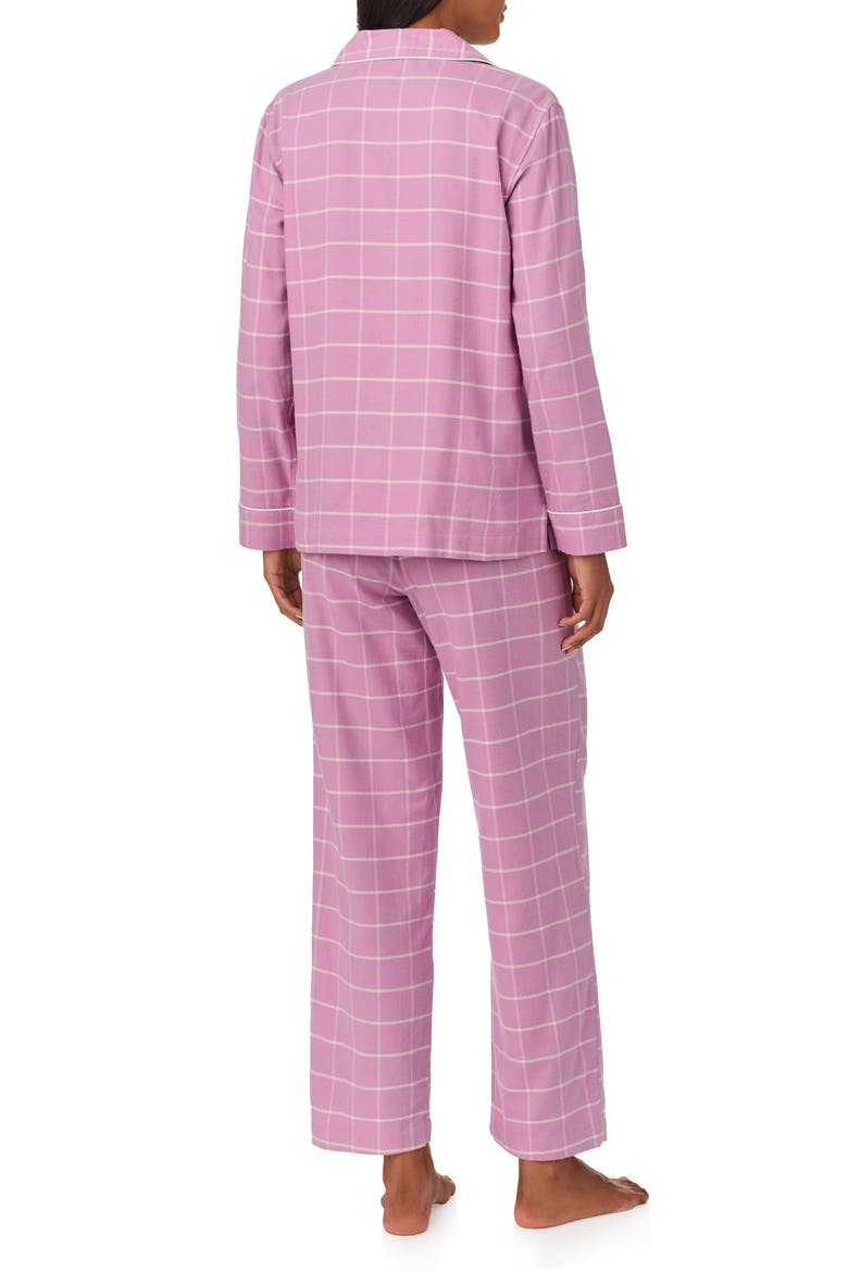 Print Cotton Blend Pajamas, Alternate, color, PINK PLAID