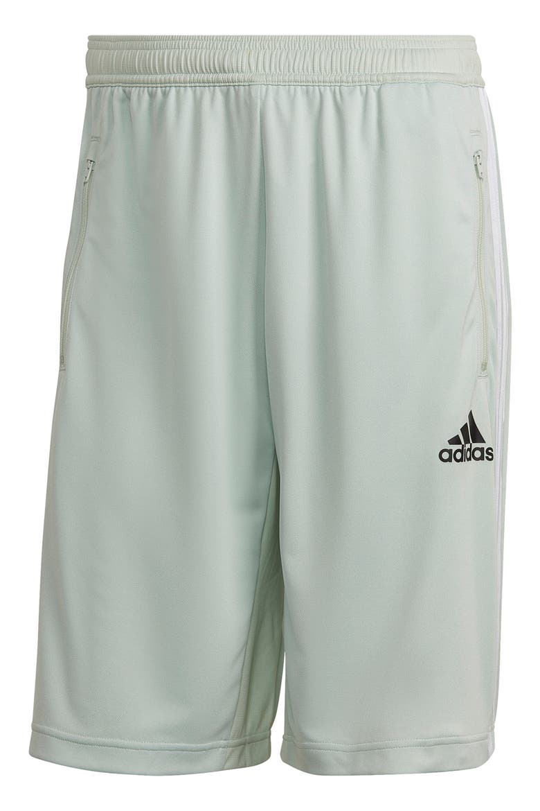 3-Stripes Active Shorts, Alternate, color, LINEN GREEN/ WHITE