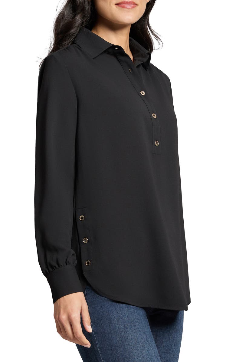 Jones New York Side Button Popover Tunic Top, Alternate, color, Jones Black