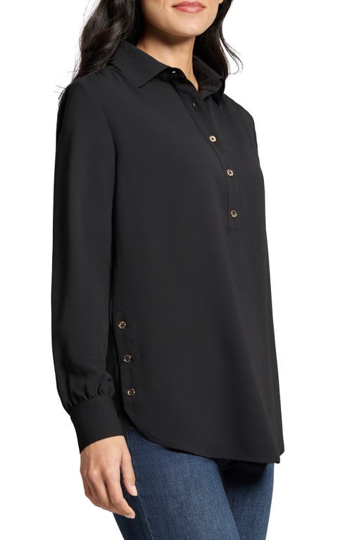 JONES NEW YORK JONES NEW YORK SIDE BUTTON POPOVER TUNIC TOP 