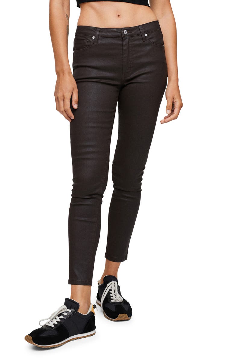 MANGO Isa Coated Ankle Skinny Jeans, Main, color,