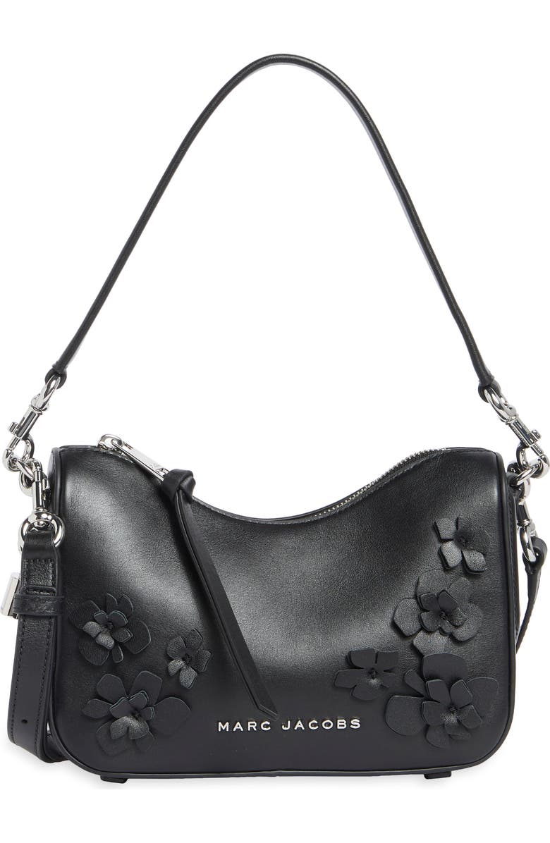 Marc Jacobs Daisy Appliqué Small Shoulder Bag, Main, color, Black