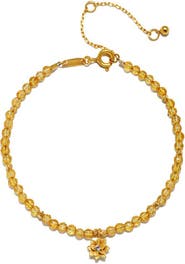 Satya Jewelry Citrine Lotus November Birthstone Bracelet