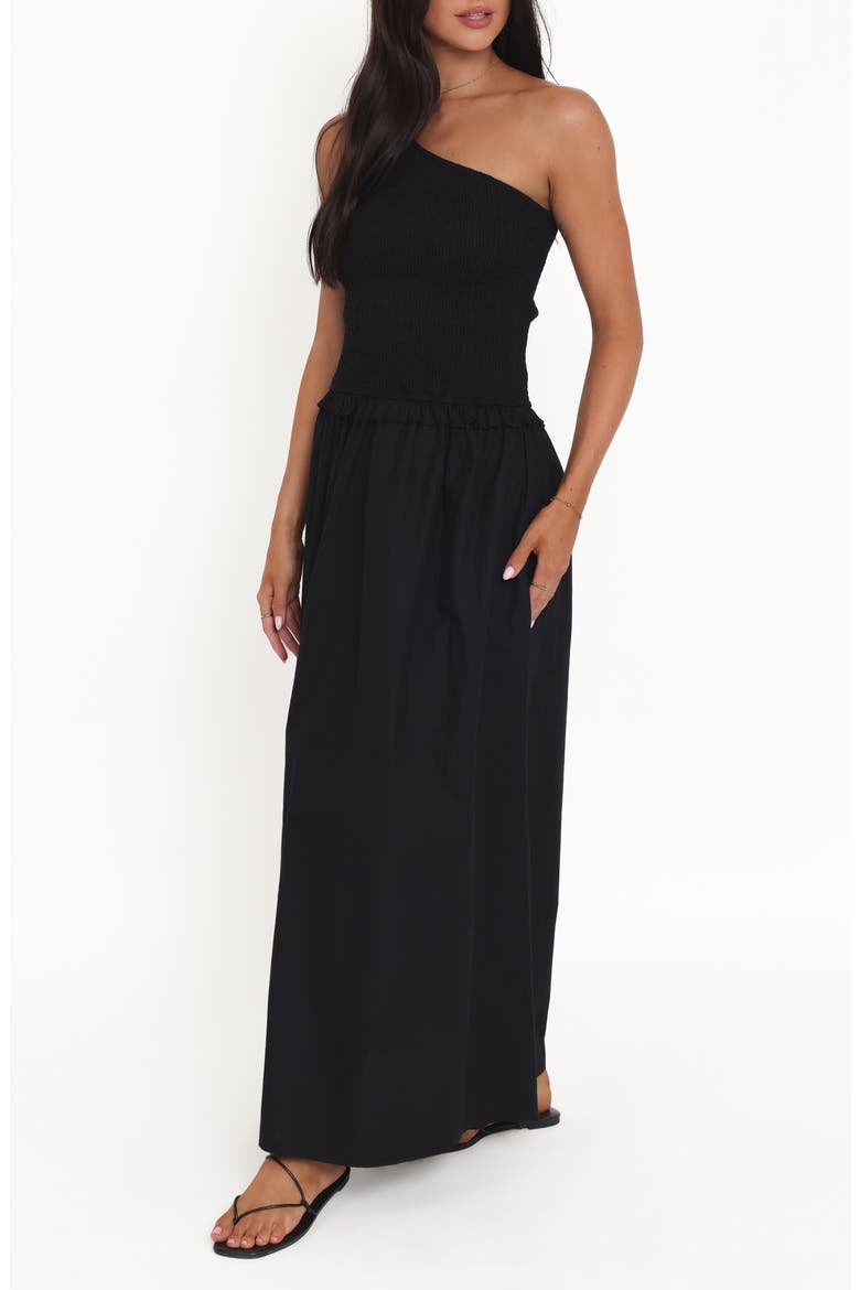 Myla One-Shoulder Maxi Dress, Alternate, color, BLACK