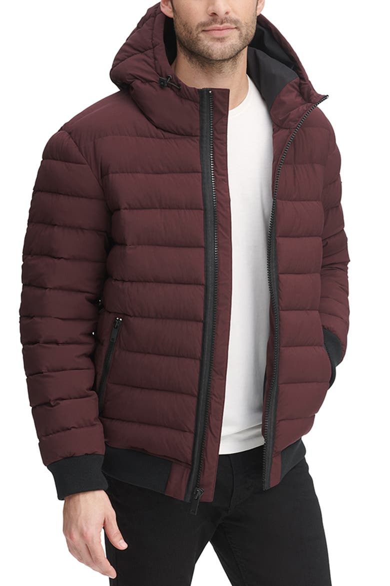 Zip Front Quilted Jacket, Alternate, color, OXBLOOD