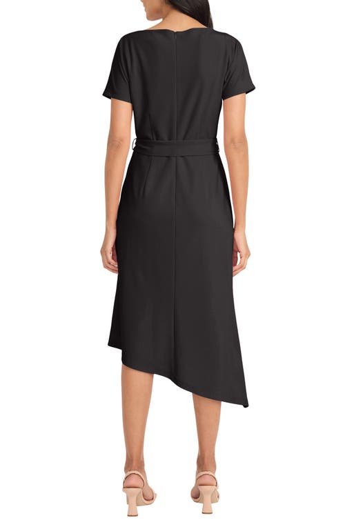 Maggy London Asymmetric Hem Midi Dress In Black