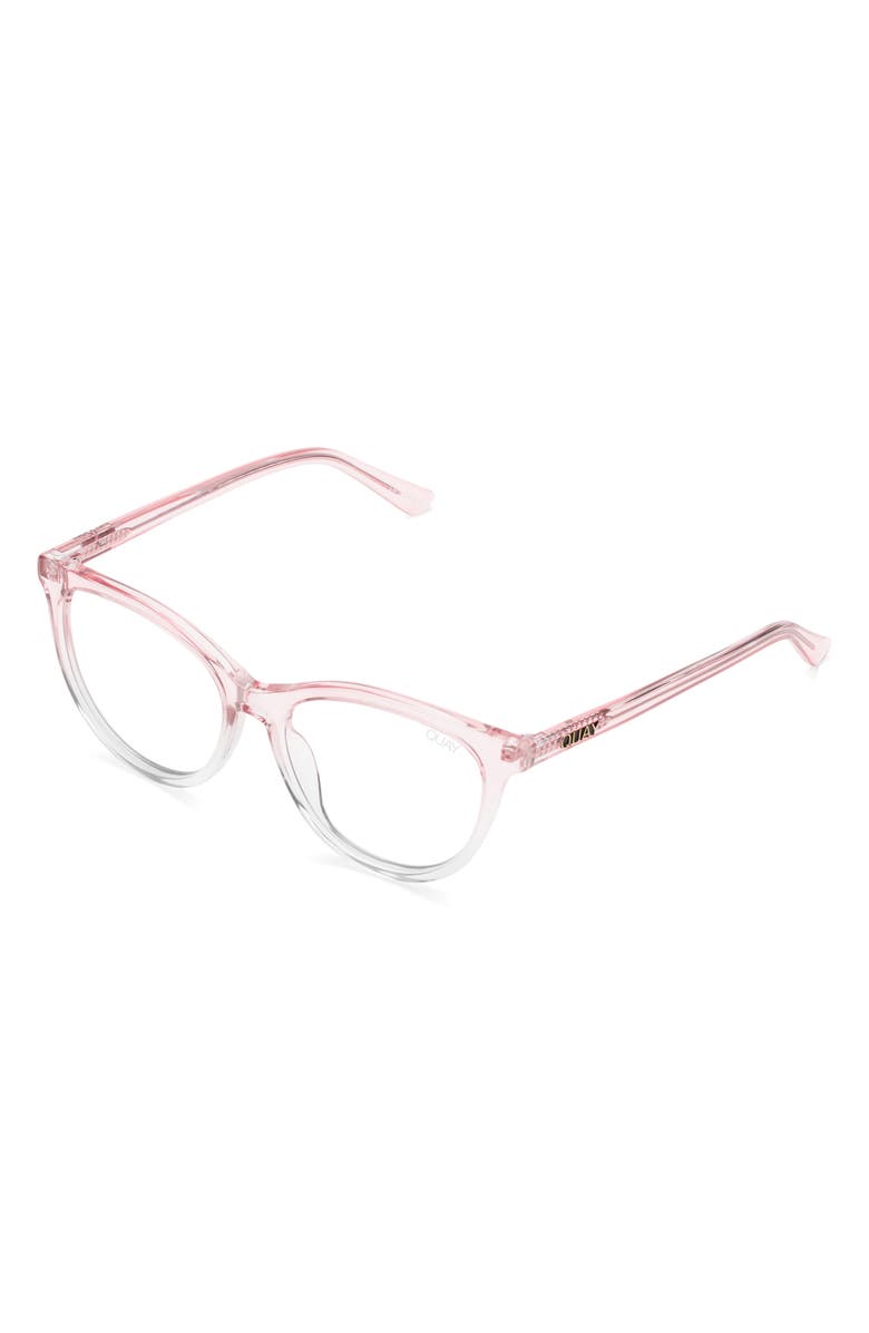 QUAY All Nighter 56mm Cat-Eye Reading Glasses, Alternate, color, Pink Clear / Clear Blue Light