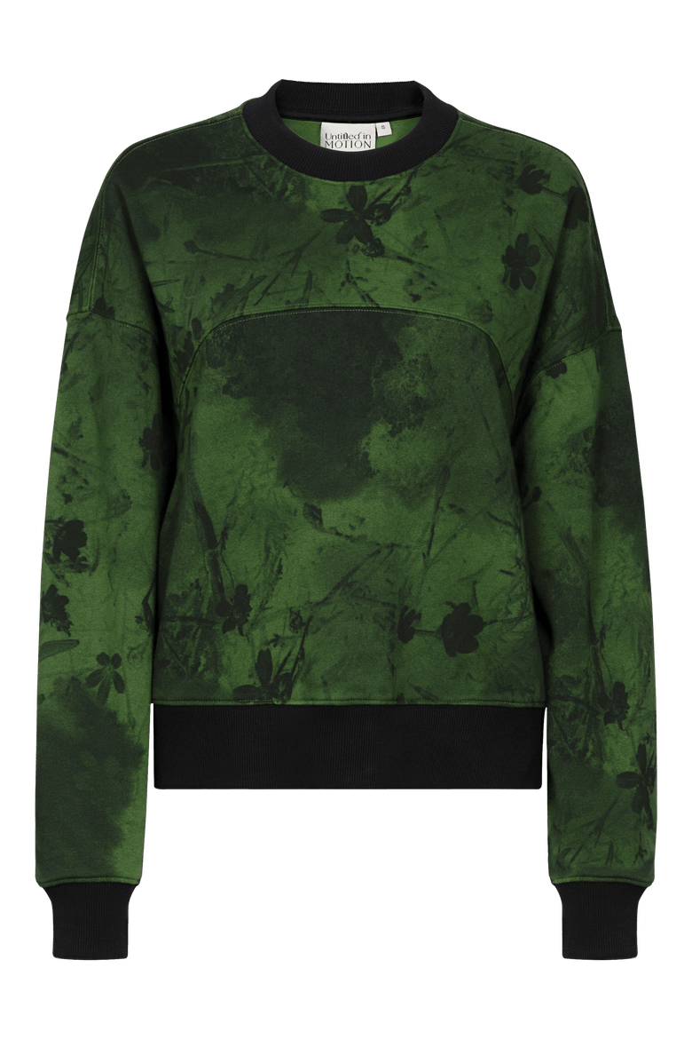 Dionea Crew Floral Print Sweatshirt, Main, color, Faskomilo-Green