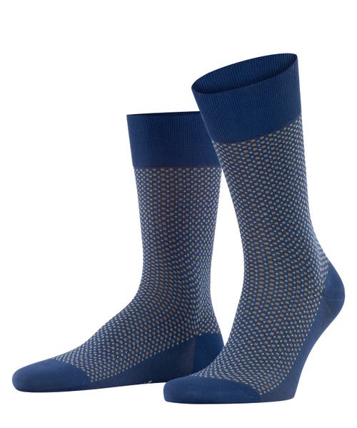 Falke Uptown Tie Patterned Dress Socks In Blue