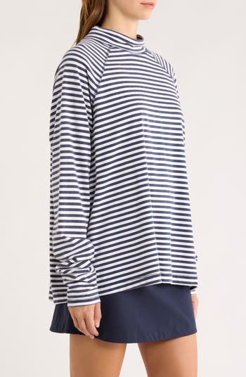 Stripe Raglan Sleeve Cotton Top