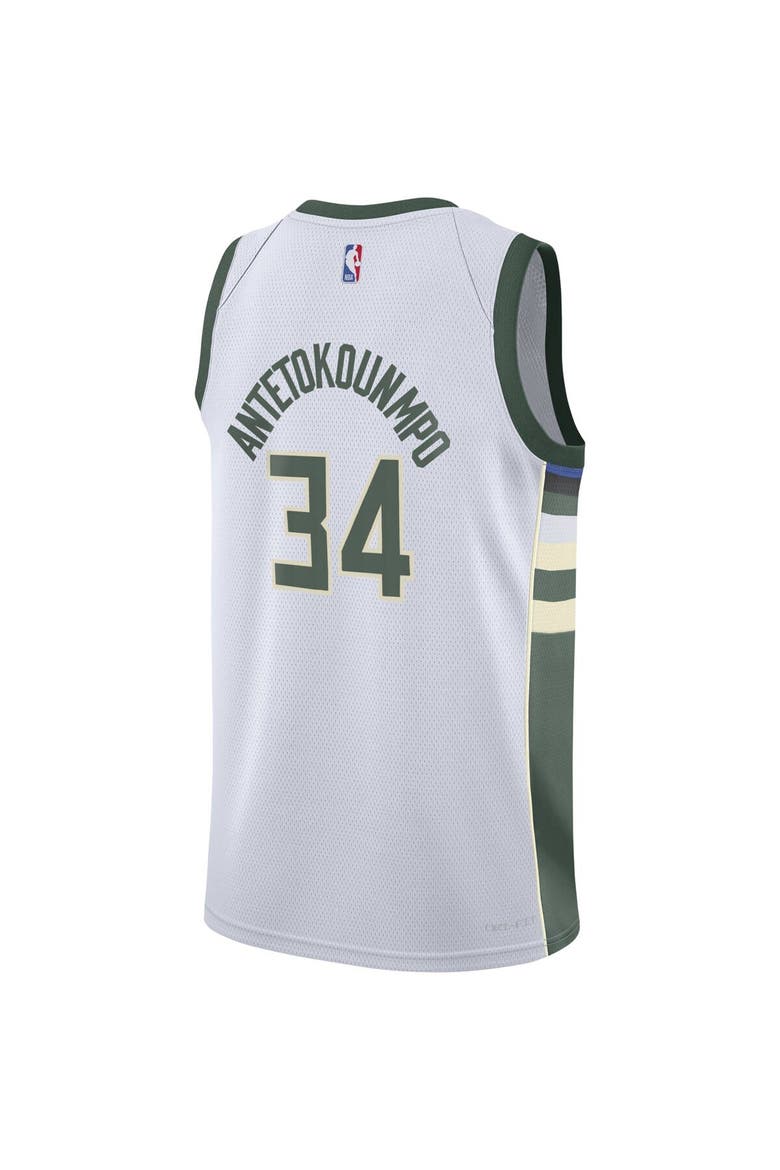 Youth Nike Giannis Antetokounmpo White Milwaukee Bucks Swingman Jersey - Association Edition, Alternate, color, White