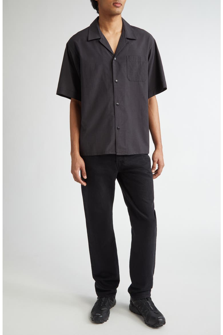 Solid Camp Shirt, Alternate, color, BLACK