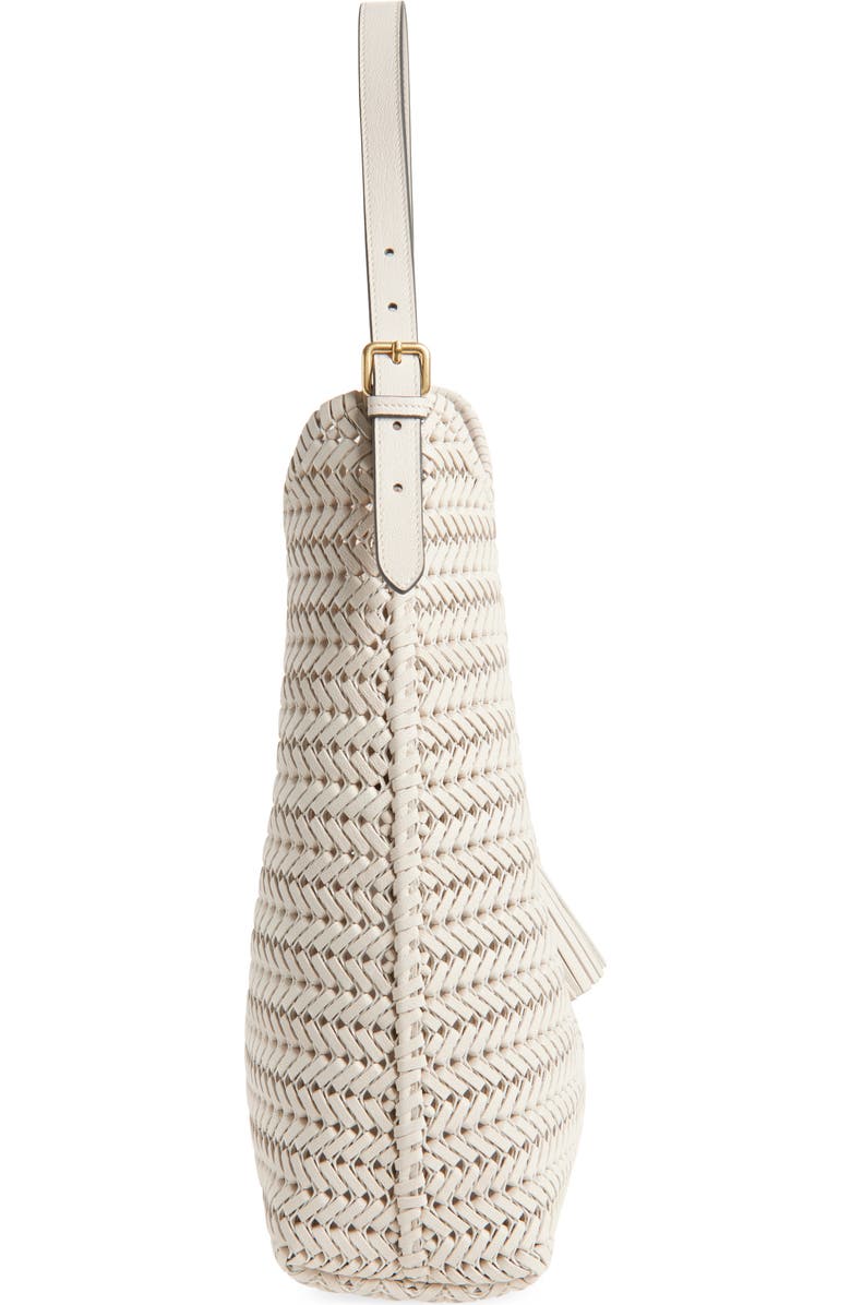 Anya Hindmarch The Neeson Herringbone Woven Leather Hobo, Alternate, color,
