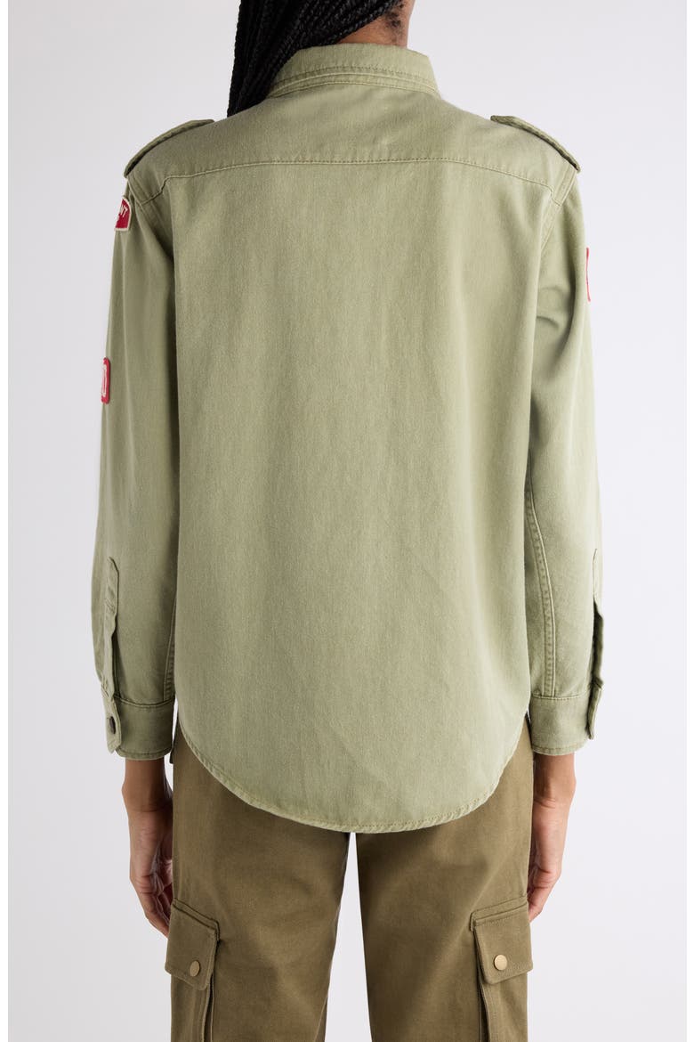 Umberta Patch Cotton Twill Button-Up Shirt, Alternate, color, KHAKI
