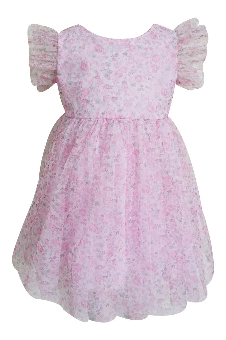 Kids' Floral Flutter Sleeve Party Dress, Main, color, PINK