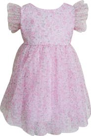 Popatu Kids' Floral Flutter Sleeve Party Dress