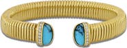 Julianna B. Turquoise & Cubic Zirconia Open Bangle Bracelet