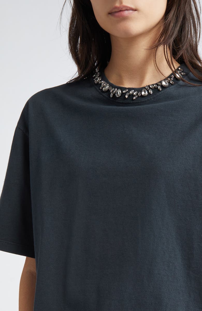 Golden Goose Crystal Embellished Cotton T-Shirt, Alternate, color, Washed Black