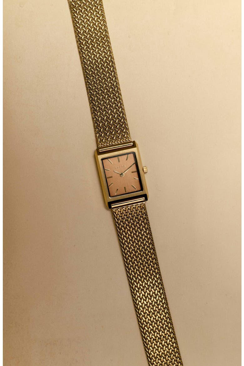 Virgil Tethered Mesh Strap Watch, 20mm, Alternate, color, 18K GOLD