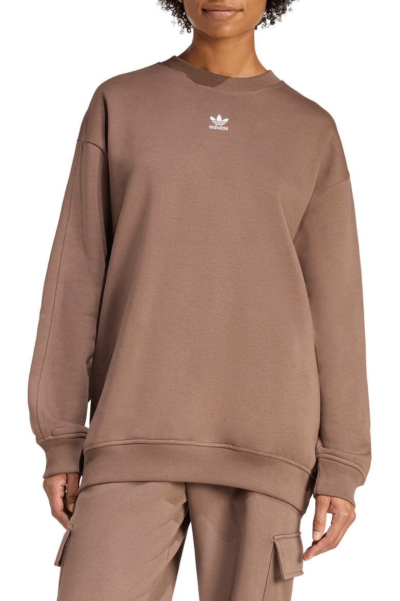 Essentials Oversize Crewneck Sweatshirt, Main, color, EARTH STRATA