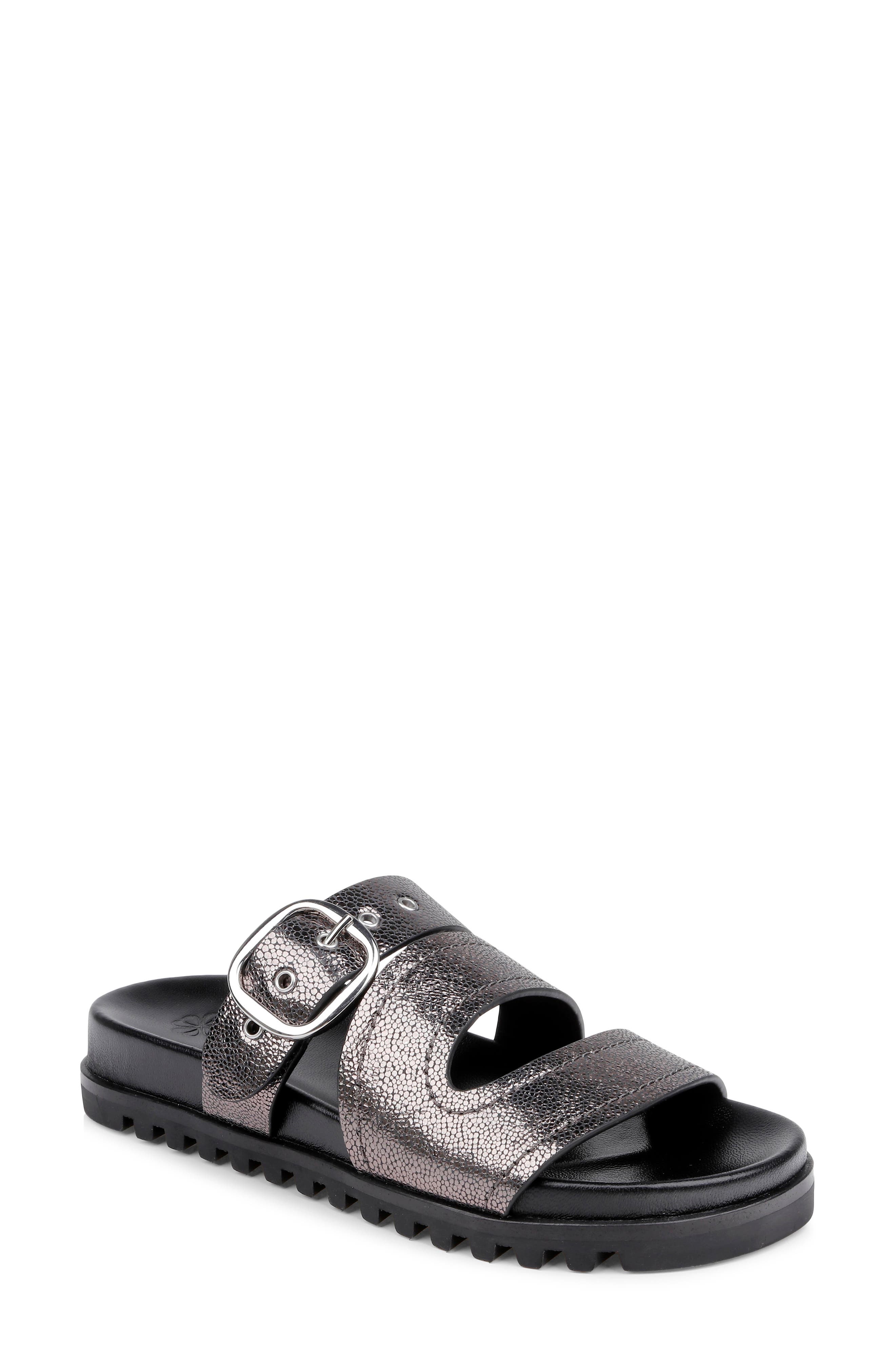 CLERAE Quasia Sandal, Main, color, Anthracite Metallic