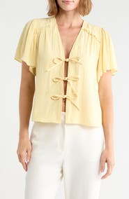Ramy Brook Selene Tie Front Crop Top
