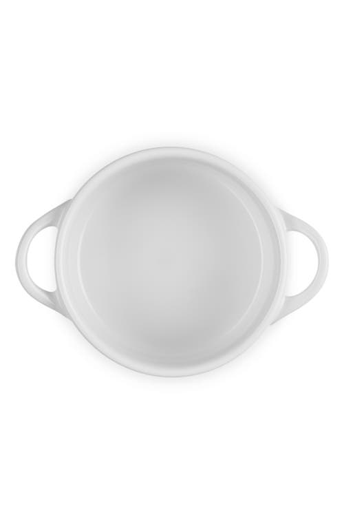 Le Creuset Stoneware Mon Coeur Classic Round Mini Cocotte In White