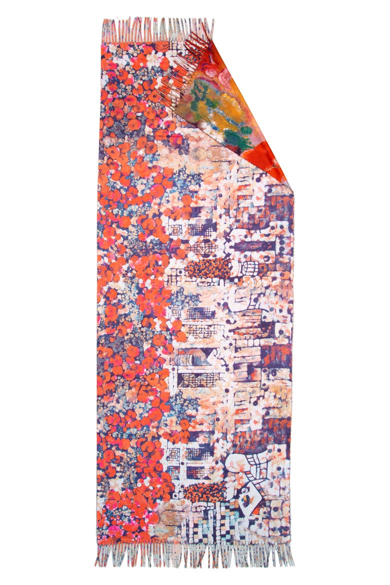 Tasha Abstract Cotton & Cashmere Scarf, Alternate, color, PINK