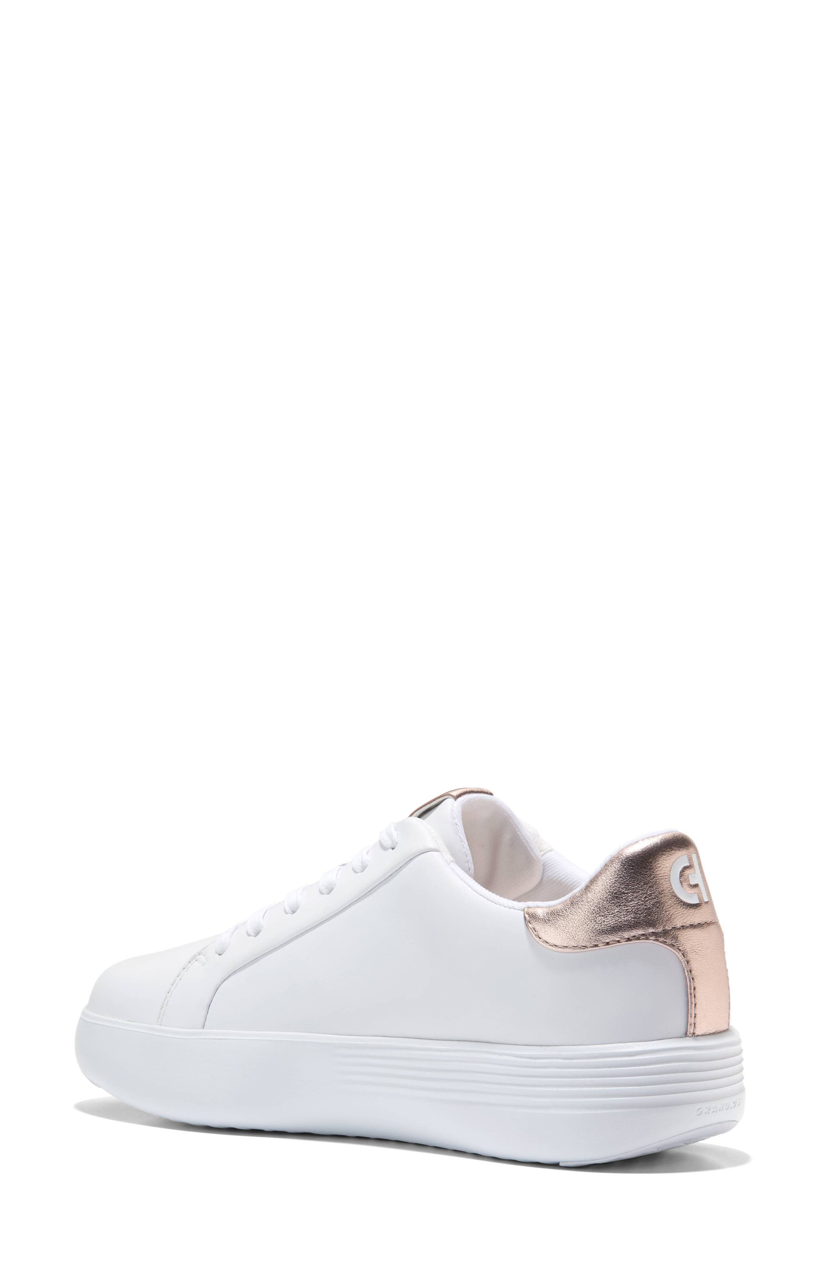 Cole Haan Grand Crosscourt Joy Platform Sneaker, Alternate, color, Optic White/ Rose Gold