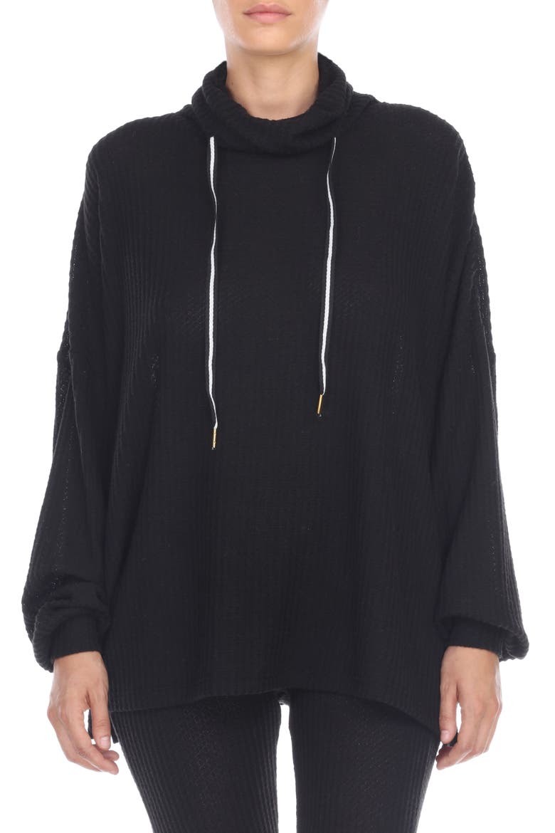 Intimates Lounge Pro Waffle Pullover, Main, color, BLACK