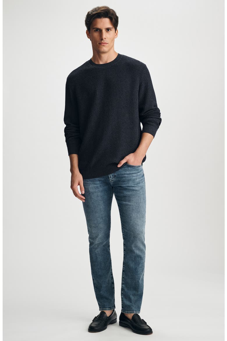 Cotton Crewneck Sweater, Alternate, color, NAVY MELANGE