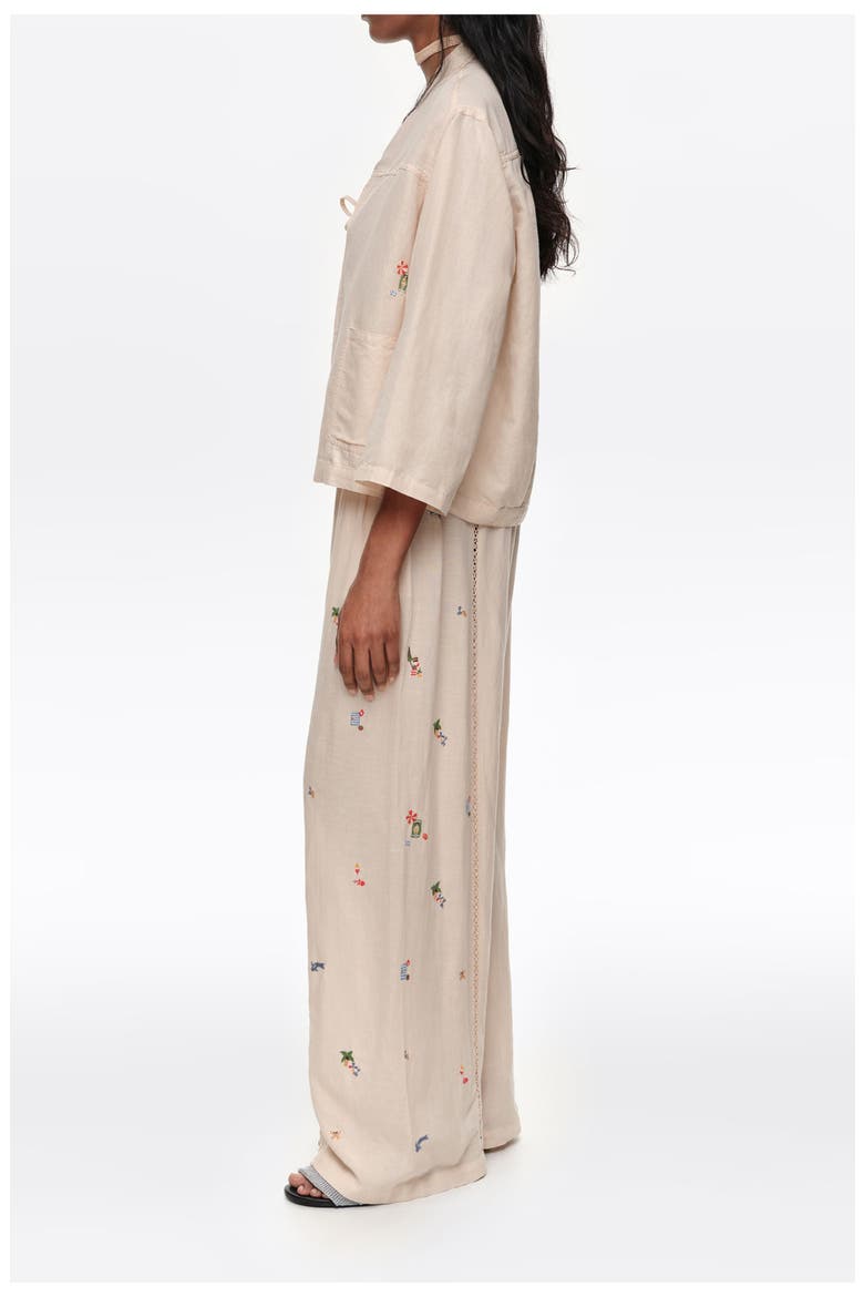 Mini Embroidered Kimono Jacket, Alternate, color, SAND