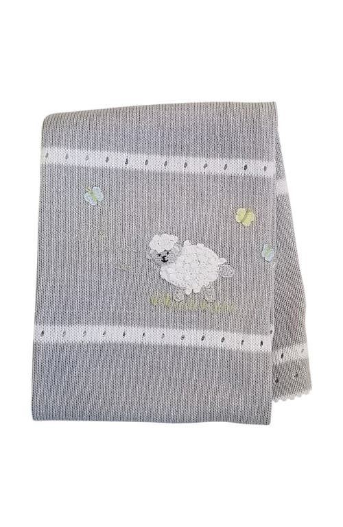 Melange Collection Lamb Baby Blanket In Grey