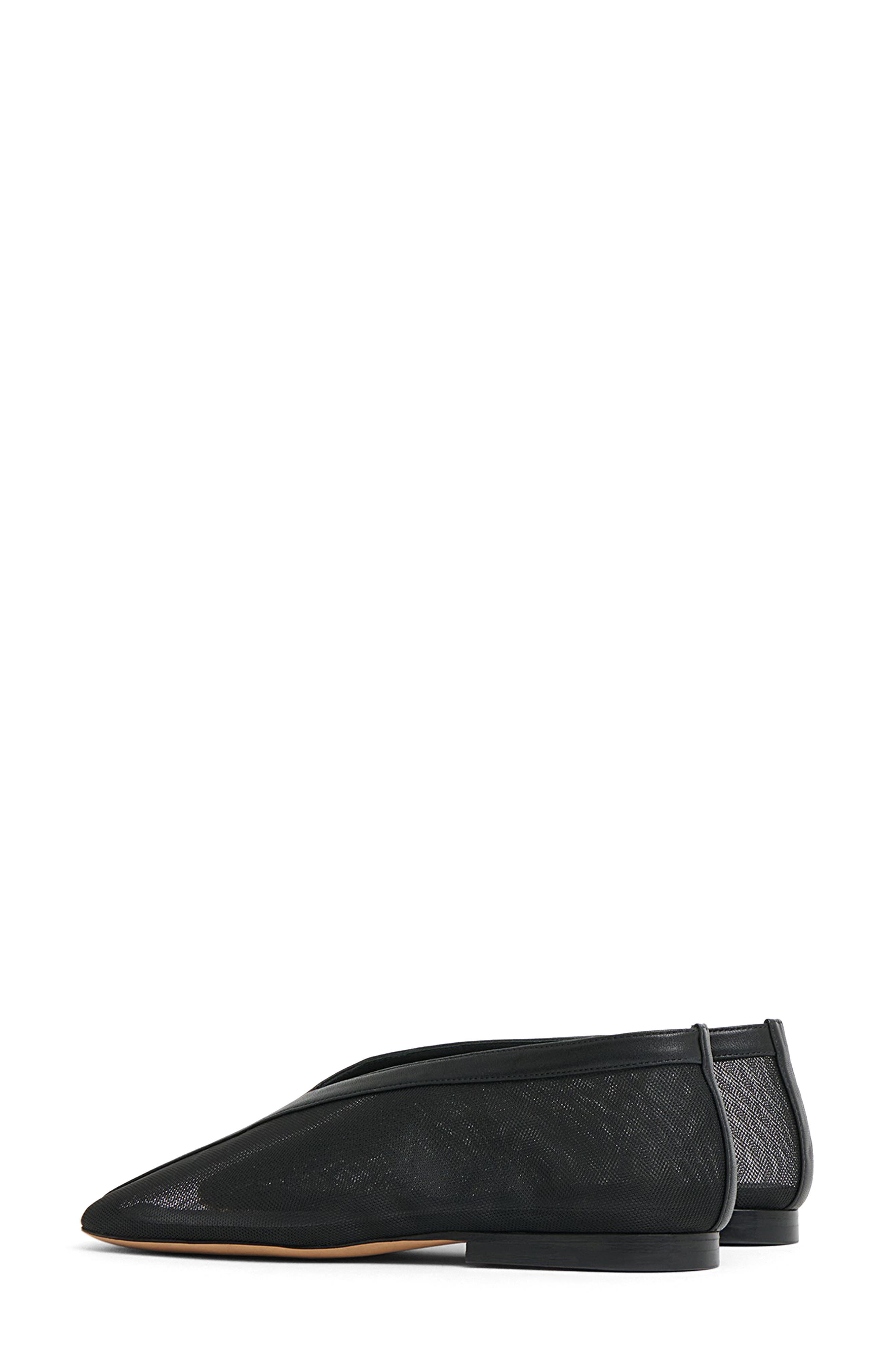 Mansur Gavriel Square Toe Flat, Alternate, color, Black