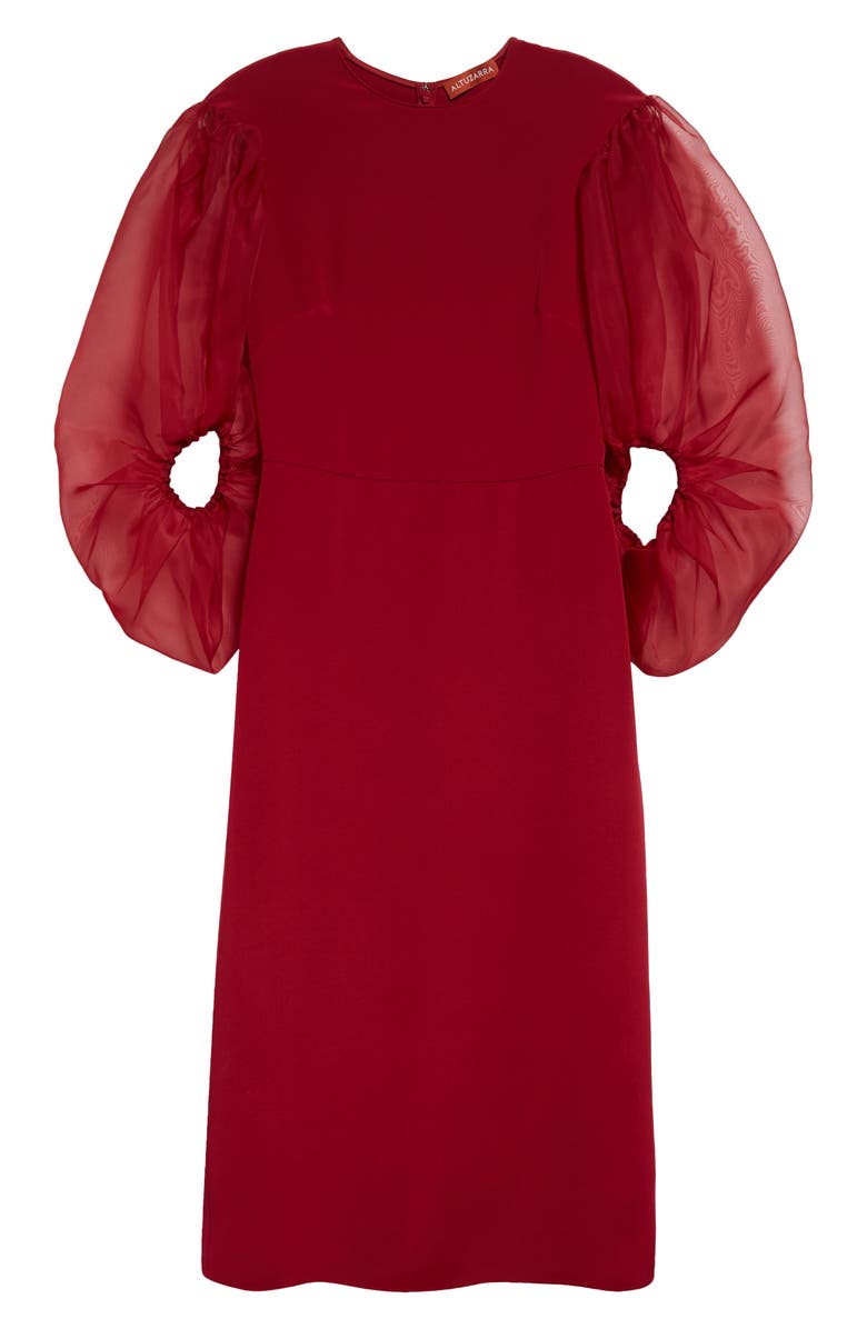 Altuzarra Danielle Balloon Sleeve Silk Cady Dress, Alternate, color, 