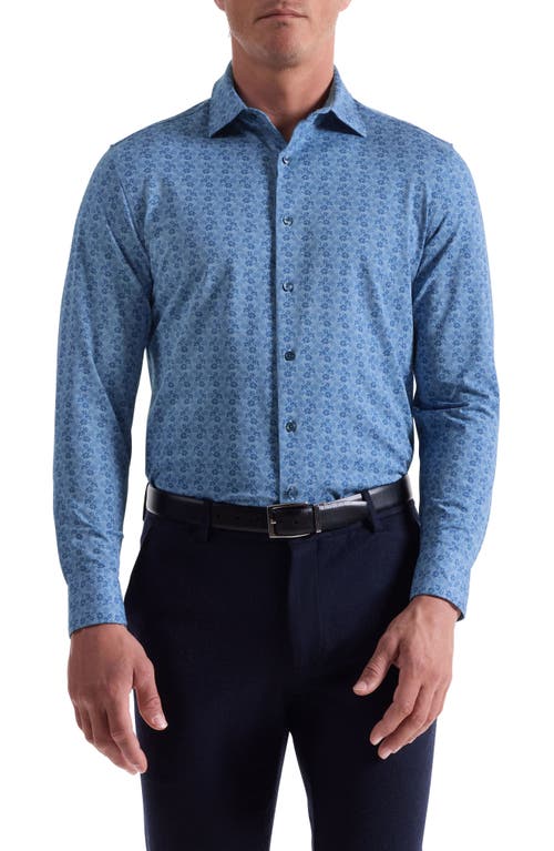 Bugatchi James Ooohcotton® Floral Button-up Shirt In Blue