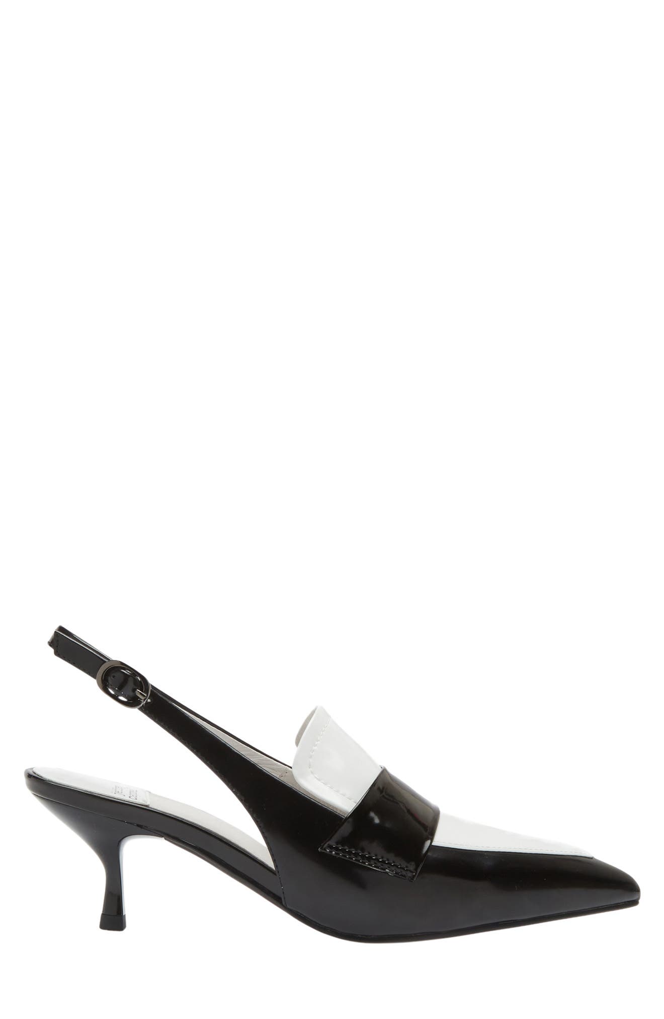 Literature Pointed Toe Pump, Alternate, color, BLACK BOX WHITE