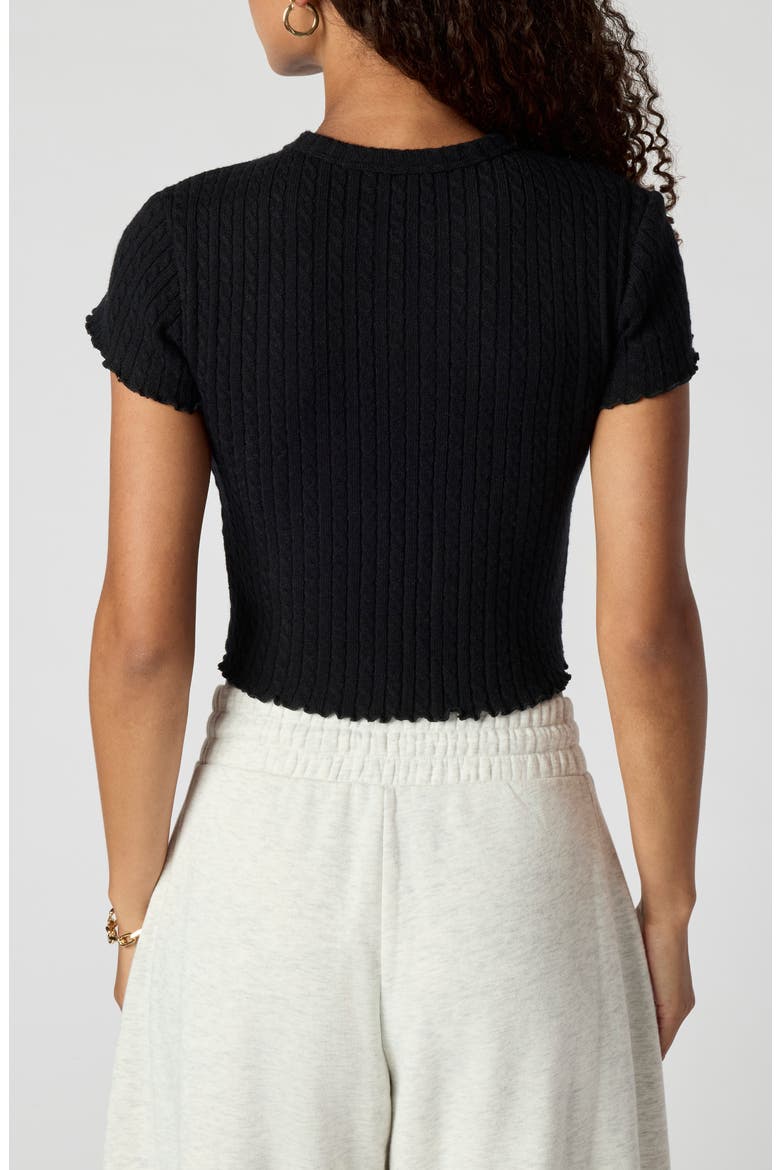 Cable Baby Tee, Alternate, color, BLACK